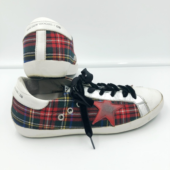 golden goose tartan sneakers